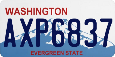 WA license plate AXP6837