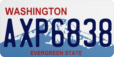 WA license plate AXP6838