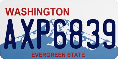 WA license plate AXP6839