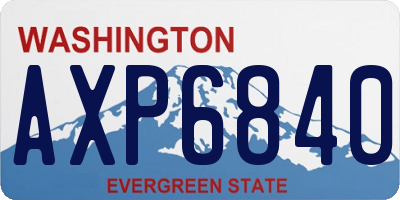 WA license plate AXP6840