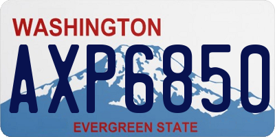 WA license plate AXP6850