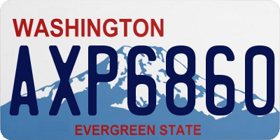 WA license plate AXP6860