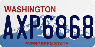 WA license plate AXP6868
