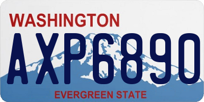 WA license plate AXP6890