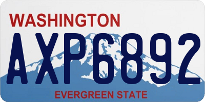 WA license plate AXP6892