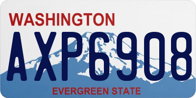 WA license plate AXP6908