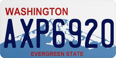 WA license plate AXP6920