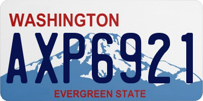 WA license plate AXP6921