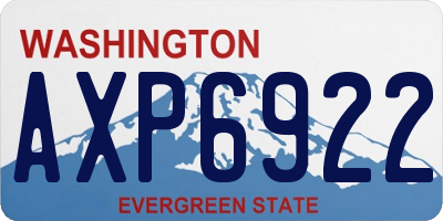 WA license plate AXP6922
