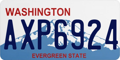 WA license plate AXP6924