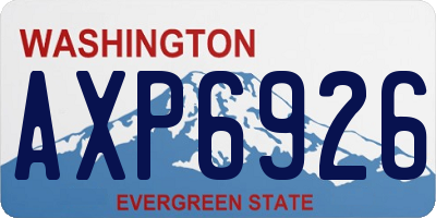 WA license plate AXP6926
