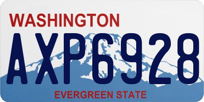 WA license plate AXP6928