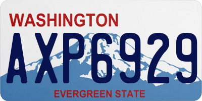 WA license plate AXP6929