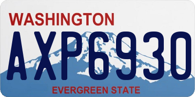 WA license plate AXP6930