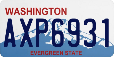 WA license plate AXP6931