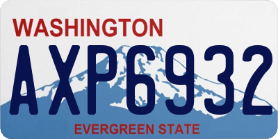 WA license plate AXP6932