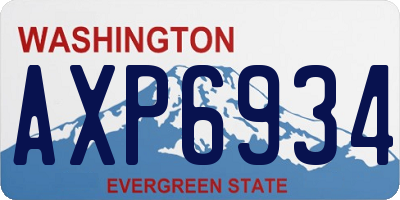 WA license plate AXP6934