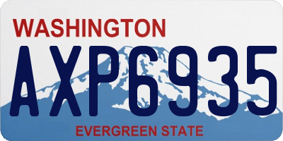 WA license plate AXP6935