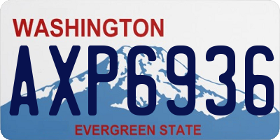 WA license plate AXP6936