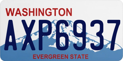 WA license plate AXP6937
