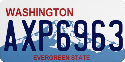 WA license plate AXP6963