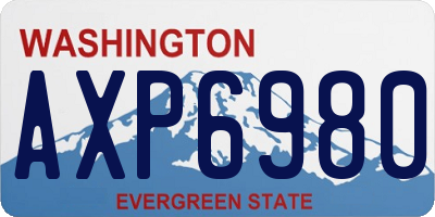 WA license plate AXP6980