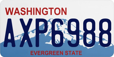 WA license plate AXP6988