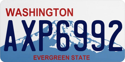 WA license plate AXP6992