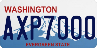 WA license plate AXP7000