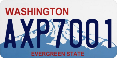 WA license plate AXP7001