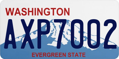 WA license plate AXP7002