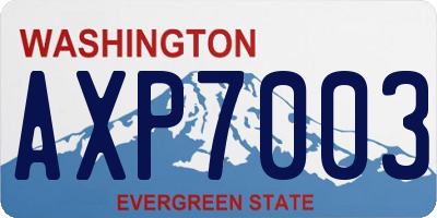 WA license plate AXP7003