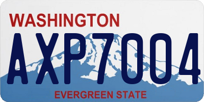 WA license plate AXP7004