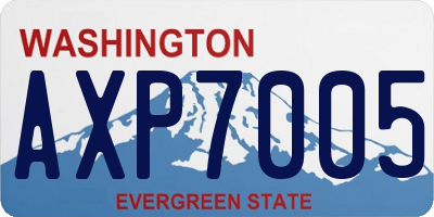 WA license plate AXP7005