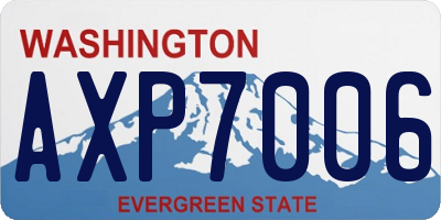 WA license plate AXP7006
