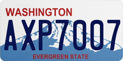 WA license plate AXP7007