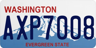 WA license plate AXP7008