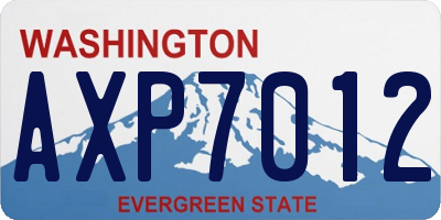 WA license plate AXP7012
