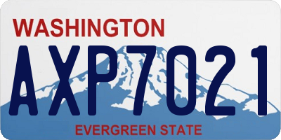 WA license plate AXP7021