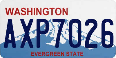 WA license plate AXP7026