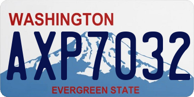 WA license plate AXP7032