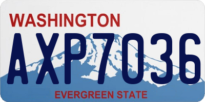 WA license plate AXP7036