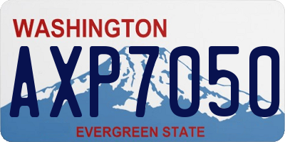 WA license plate AXP7050