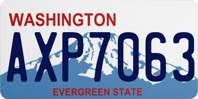 WA license plate AXP7063