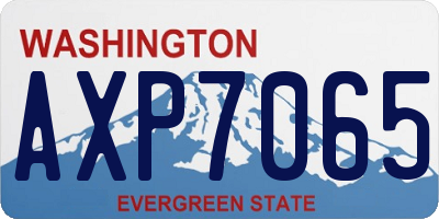 WA license plate AXP7065