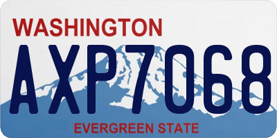 WA license plate AXP7068