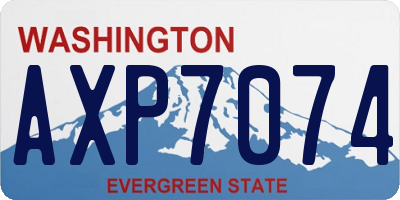 WA license plate AXP7074