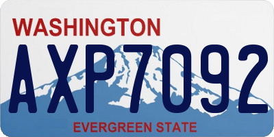 WA license plate AXP7092
