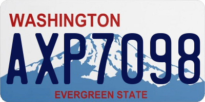 WA license plate AXP7098