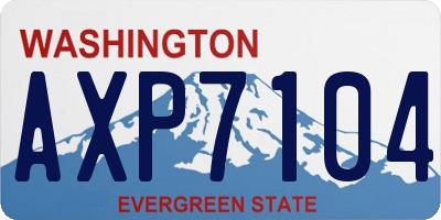 WA license plate AXP7104